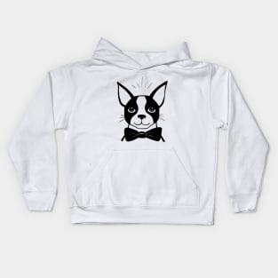 Bowtied Boston Terrier Kids Hoodie